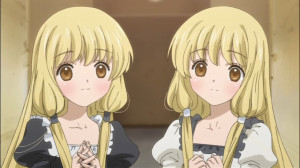 CLAMP sure likes cameos. Black and White Chii from Chobits?