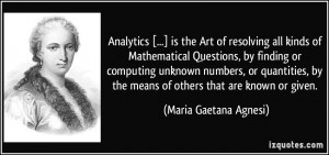 Analytics [...] is the Art of resolving all kinds of Mathematical ...