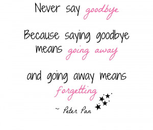 soundofwaves › Portfolio › Peter Pan 'never say goodbye' quote