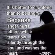Tears cleansing soul