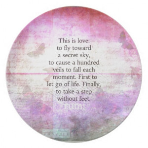 Rumi quote.Spiritual, Inspirational LOVE art Party Plates