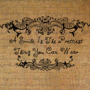 Smile Is The Prettiest Thing You Can Wear Quote Frame Digital Image ...