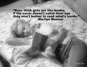Marilyn reading and a Marilyn quote