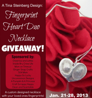 Fingerprint Heart Duo Necklace Giveaway