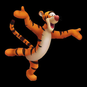 Tigger is a friend in the Hundred Acre Wood world.