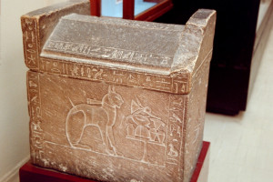Sarcophagus of 'Lady Cat', pet of Prince Tuthmosis, son of Amenhotep ...