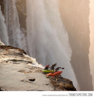 Funny photos funny kayak waterfall rocks