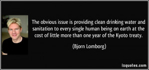 The obvious issue is providing clean drinking water and sanitation to ...