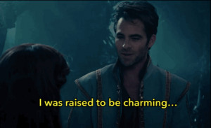 Cinderella’s Prince (Chris Pine), sporting a seriously deep v ...