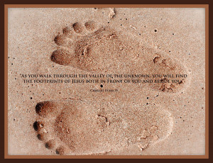 Footprints With Charles Stanley Quote Photograph