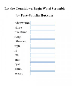 Let The Countdown Begin Word Scramble Puzzle Click Image And Print