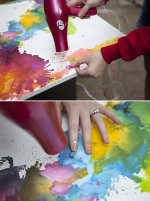 LOVE this! Another take on the melted crayon art. Use a fork or ...