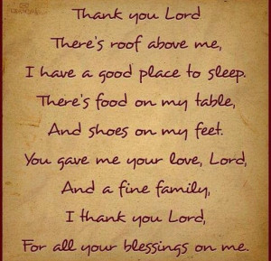 Thank you Lord for your blessings on me!