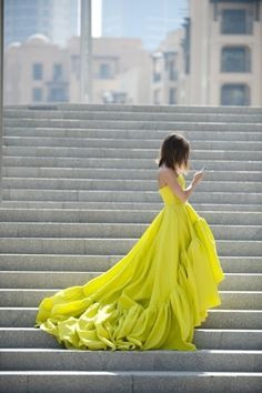 ... Jason Wu, Miroslavaduma, Neon Dresses, The Dresses, Yellow Dress, Neon