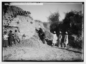 Visiting the ruins of Ascalon. Sir Herbert Samuel opening the ...