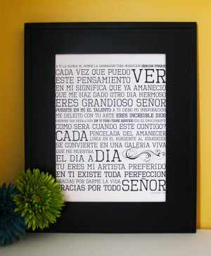 Inspirational quote, Spanish Personal Prayer, Thank GOD, Subway art ...