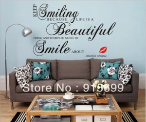 Marilyn Monroe Lip I've Been Lucky Vinyl Wall Art Decals Quotes Saying ...