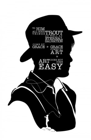 Norman Maclean - Quote Silhouette Art Print