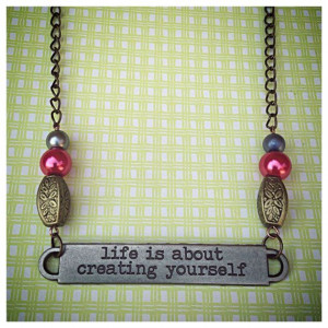 Darling Beaded Quote Necklace on Etsy, $10.00