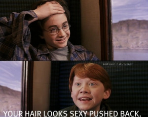 back and forth, funny, haha, harry potter, i whip my hair, ron weasley