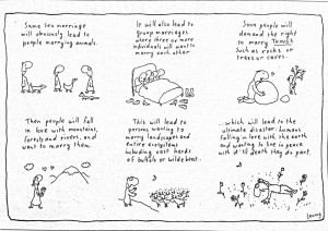 Slippery Slope fallacy at work.