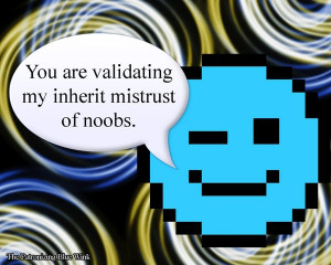 Patronizing Blue Wink Quote 5 by WyvernsBlade