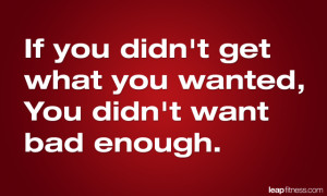 If You Didn’t Get What You Wanted, You Didn’t Want Bad Enough
