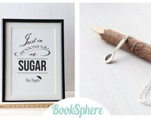 - Spoon Necklace - Gif t Set with Quote Print - 