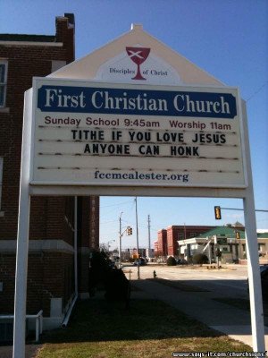 Church Signs :: Church Signs Tithe if you Love Jesus