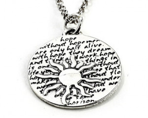 Hope quote), Sterling Silver, Rhodium Sterling Silver Chain Included ...