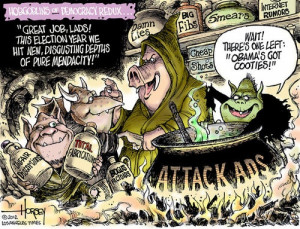 Political attack ads .. saturating TV, squandering obscene amounts of ...