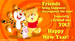 ... dear friend feel special on New Year with this warm and cute ecard
