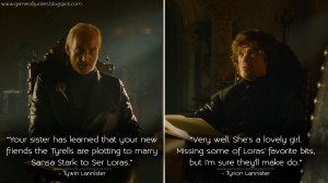 Sansa Stark And Tyrion Lannister Marriage Tywin lannister: your sister