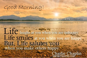 Inspirational quotes about life - Life laughs at you when you are ...