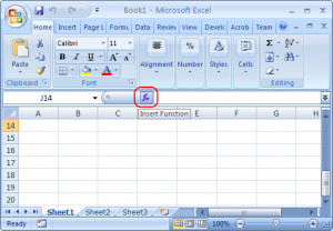 Excel 2007, Insert Function toolbar button