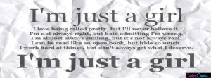 Just A Girl - Cool Quotes Facebook Cover Photos