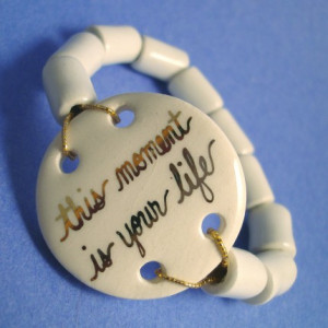 Etsy :: Ceramic Bead Bracelet with Omar Khayyam Quote