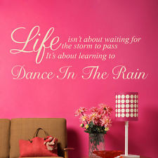 dance in the rain quote wall sticker decal dance in