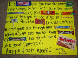 Finals week candy card...a gift for my boyfriend! :)