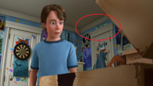 In Andy’s room is a street sign with “W. Cutting Blvd” on it ...