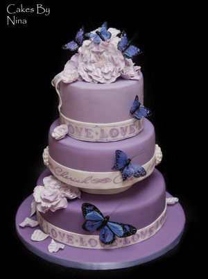 Purple Butterfly Wedding Cakes