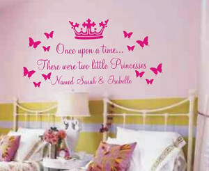 ... upona time... wall art sticker quote for girls share bedroom two names