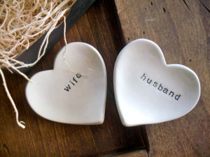 ring dish, wedding ring holder, Husband and Wife, engagement ...