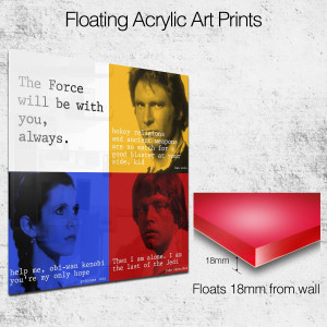star wars the force quote square wall art