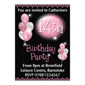 14th Birthday Party Invitation from Zazzle.com