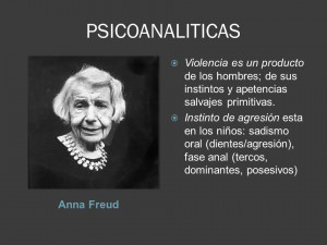 PSICOANALITICAS Anna Freud Violencia es un producto de los hombres de