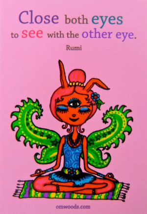 Third Eye Fairy Bunny Card - quote from Rumi - Meditation, peace ...