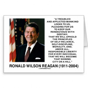 Reagan Destiny Principles Shining City On A Hill Greeting Card