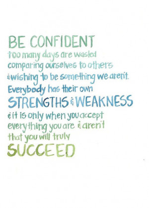 be confident