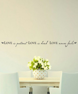 Love Never Fails' Wall Quote